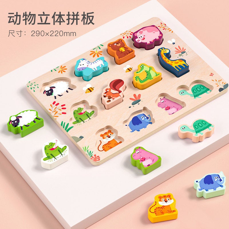 Children'S Wooden Puzzles Baby Early Education Educational Toys Hand Scratching Board Digital Matching Panel Manufacturer - Image 1